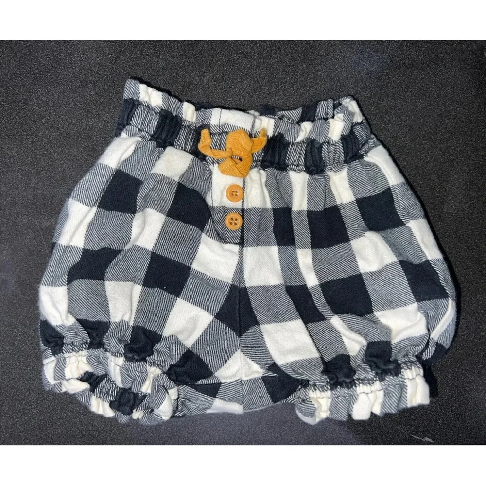 hanna andersson bubble shorts 70 boy girl plaid Christmas baby unisex LN Nwot